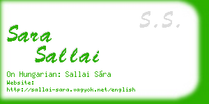 sara sallai business card